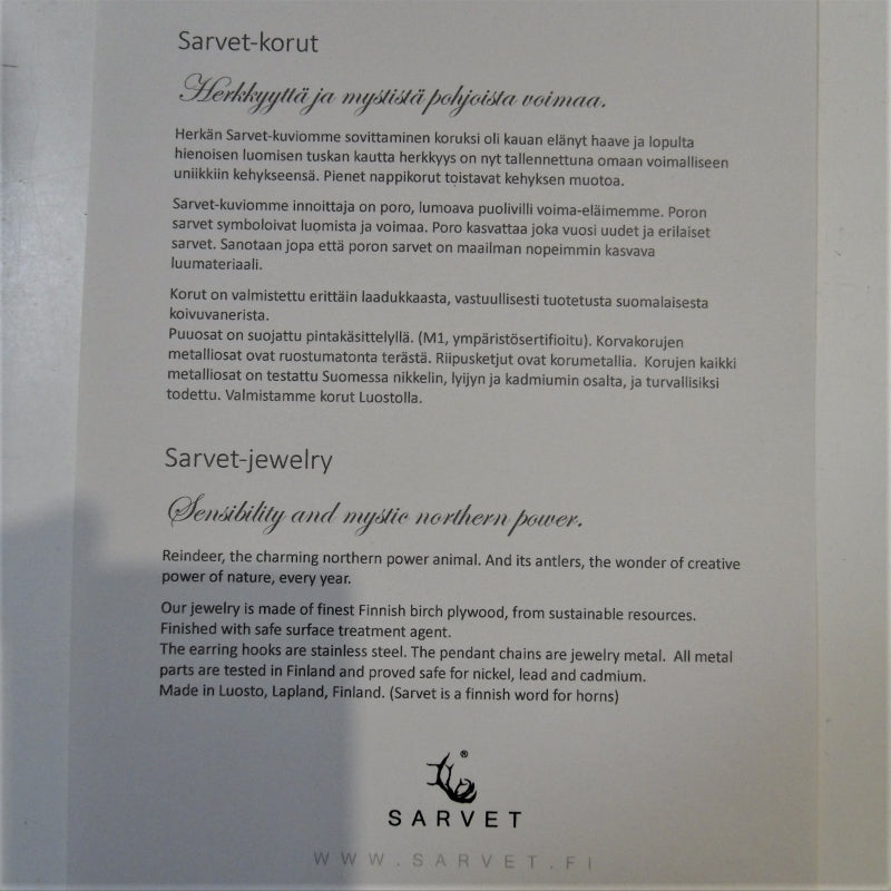 SARVET-korvakorut, natural koivu